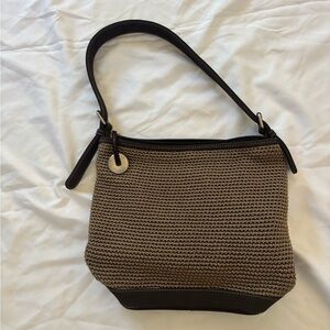 The Sak Tan and Brown Crochet Shoulder Bag
